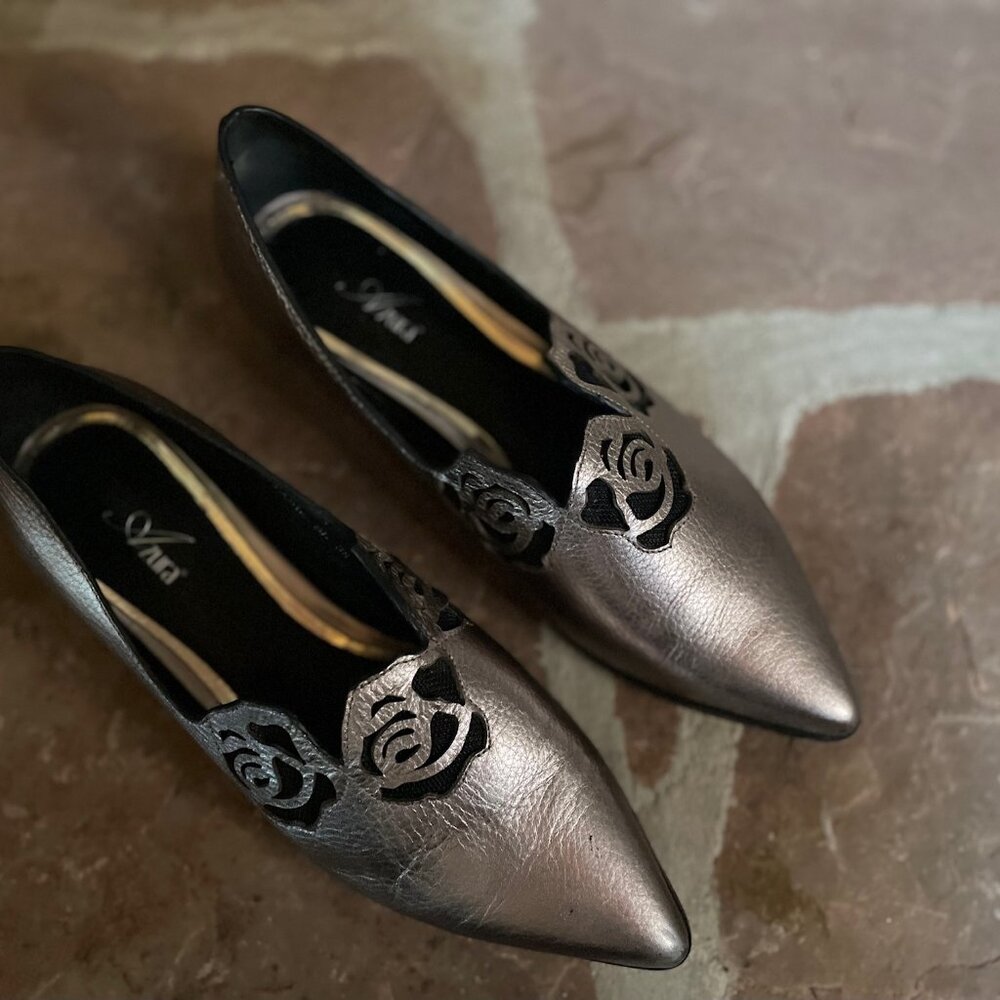 Azura  Pewter + Mesh Flats